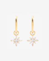 Iced Snowflake Earrings - Gold