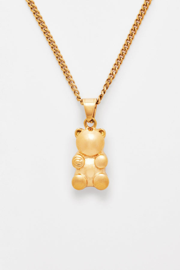 3mm Cernucci Bear Cuban Chain Necklace - Gold