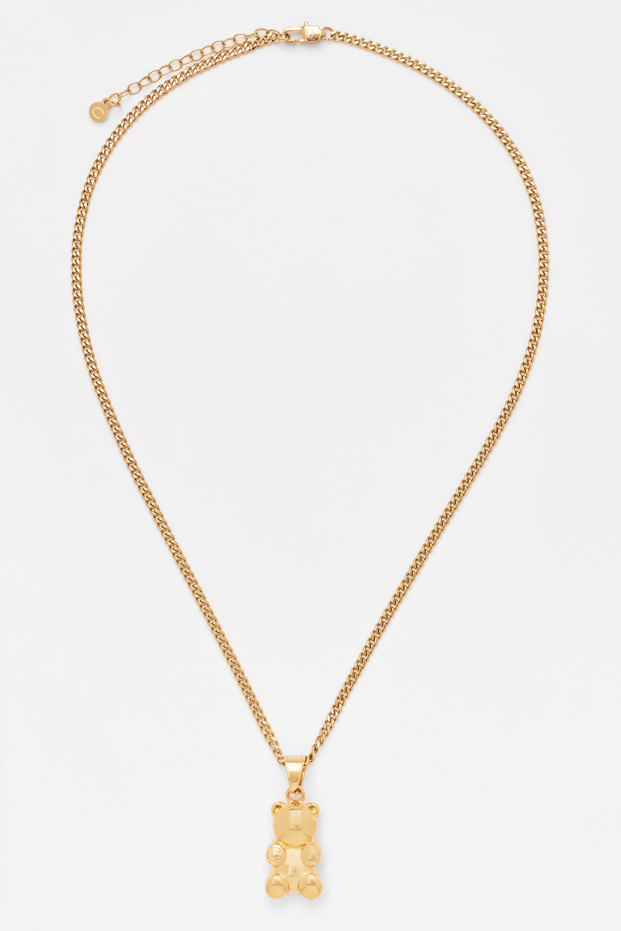 3mm Cernucci Bear Cuban Chain Necklace - Gold