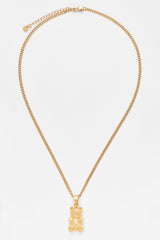 3mm Cernucci Bear Cuban Chain Necklace - Gold