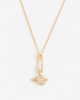 Iced Solar Planet Necklace - Gold