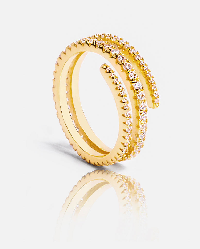 Iced Coil Ring - Gold