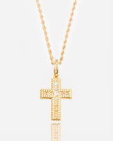 Baguette Cross Pendant - Gold