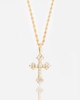 Iced Celtic Cross Pendant - Gold