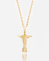 Iced Christ the Redeemer Pendant - Gold