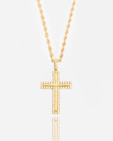 Iced Cross Pendant - Gold