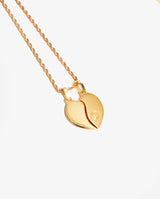 Iced Half Heart Pendants - Gold