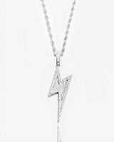 Iced Retro Lightning Bolt Pendant