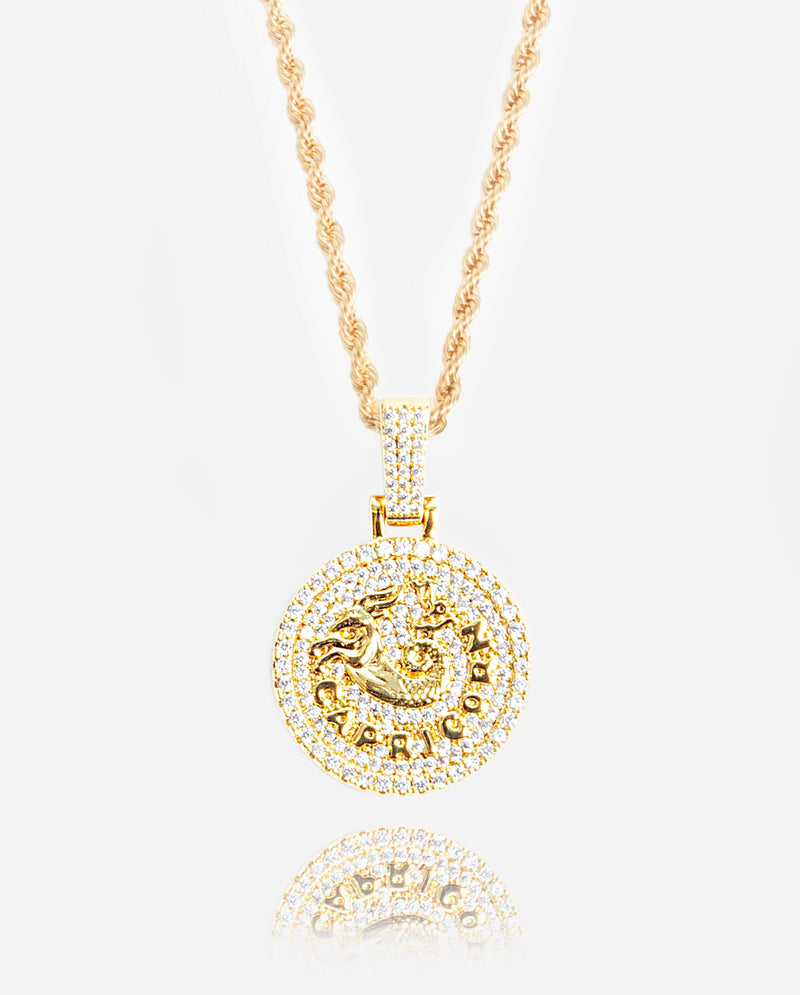 Capricorn Zodiac Pendant - Gold