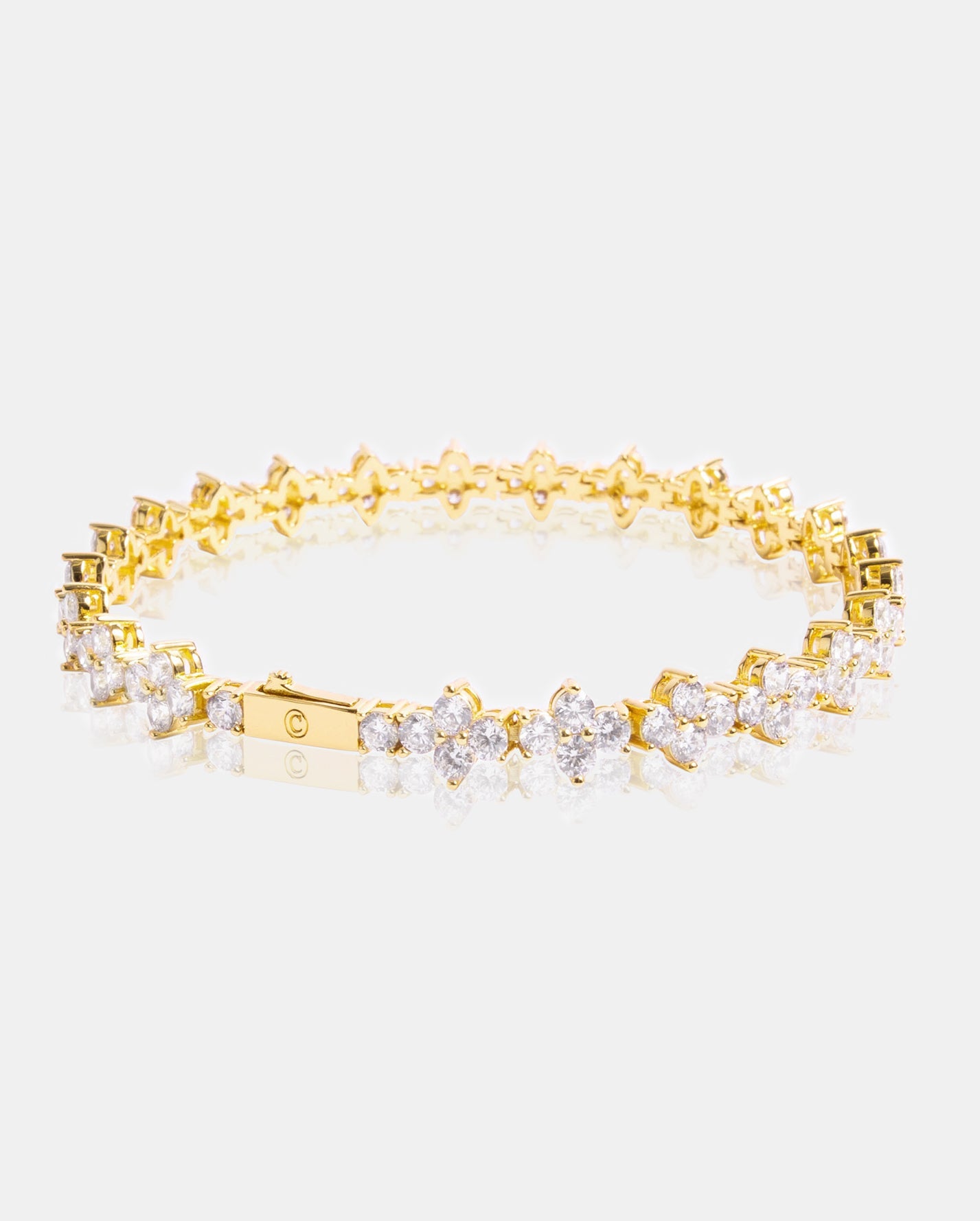 3mm Flower Tennis Bracelet - Gold – Cernucci US