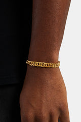 8mm Gold Plated Square Cuban Bracelet