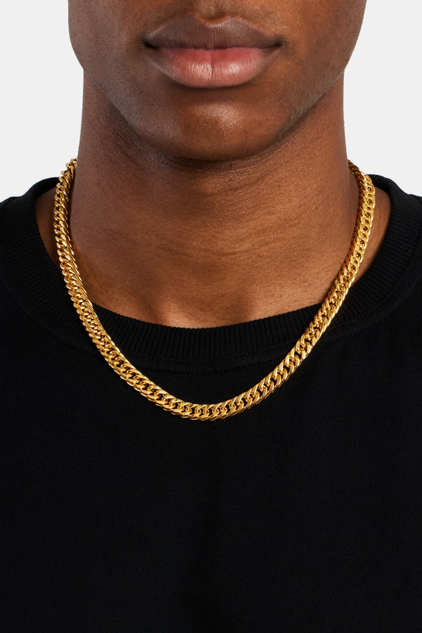 8mm Gold Plated Square Cuban Chain