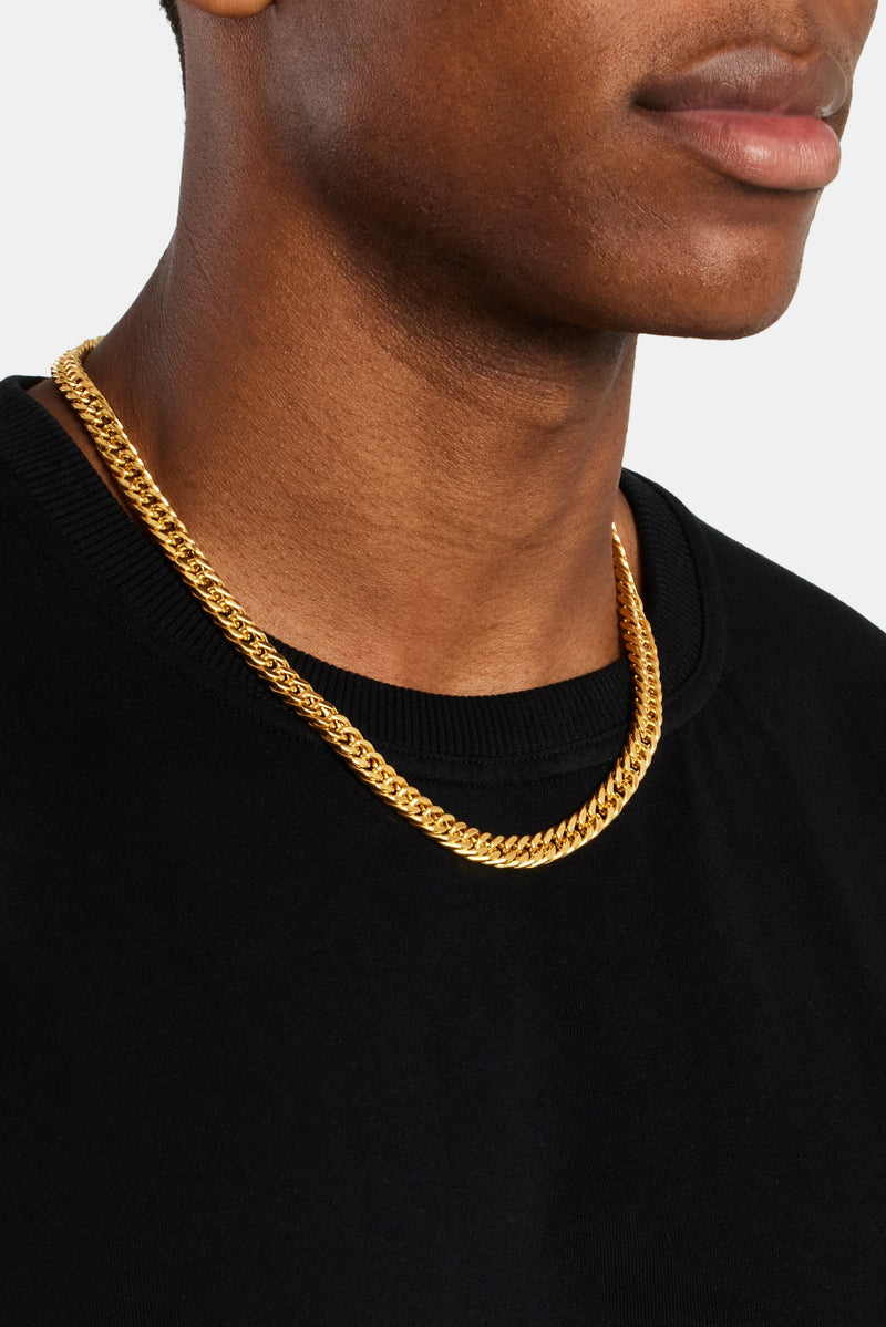 8mm Gold Plated Square Cuban Chain