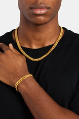 8mm Gold Plated Square Cuban Bracelet