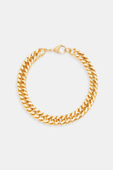 8mm Gold Plated Square Cuban Bracelet