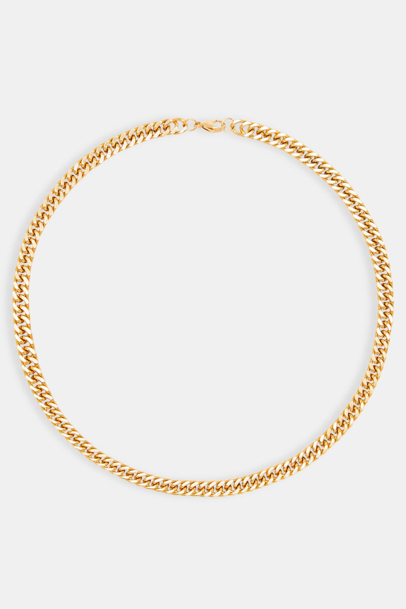 8mm Gold Plated Square Cuban Chain