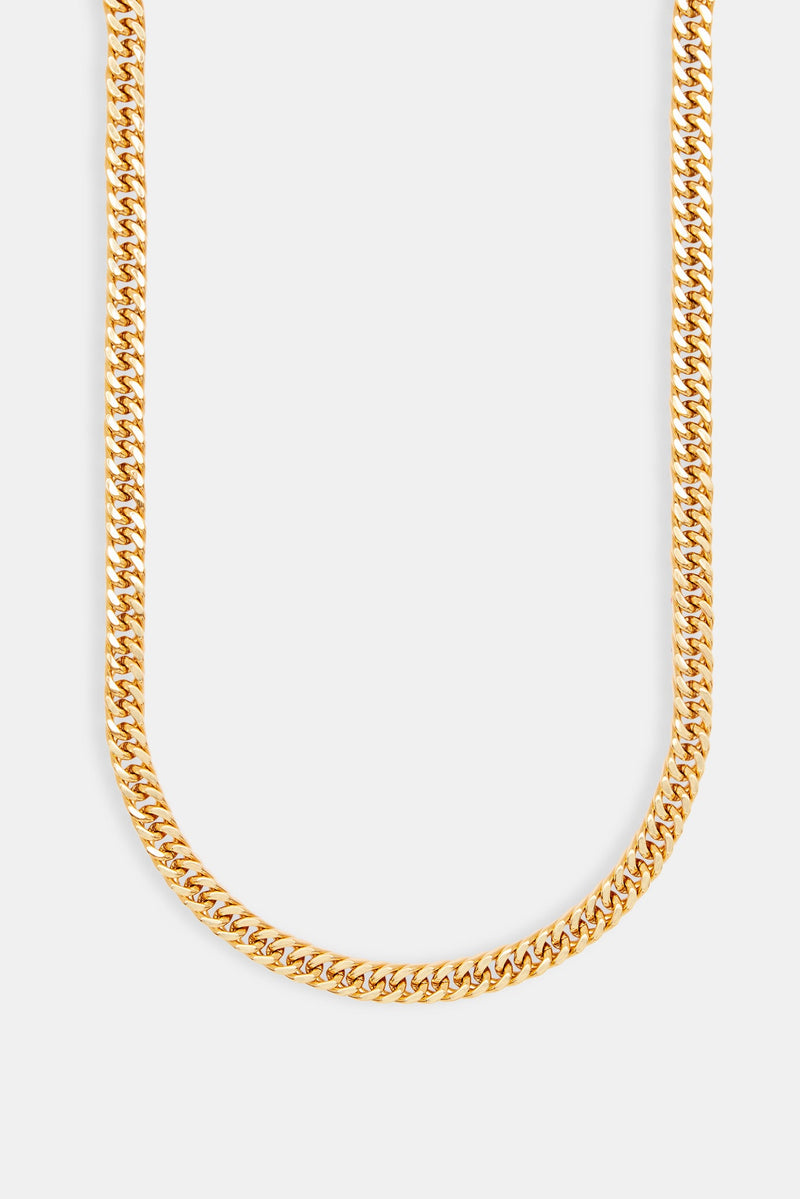8mm Gold Plated Square Cuban Chain