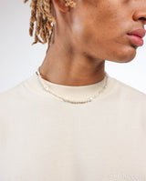 Mixed Shape Pearl Necklace - Gold