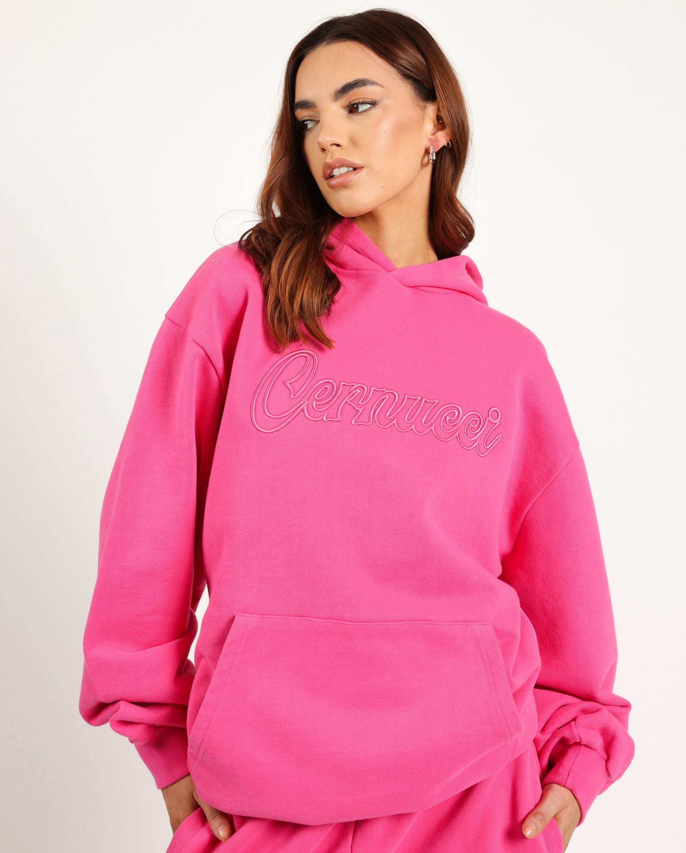 Cernucci Embroidered Hoodie - Pink
