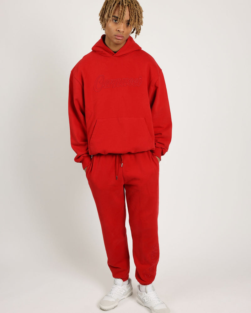 Cernucci Embroidered Jogger - Red