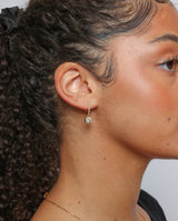 Iced Stone Huggie Earrings - Gold