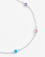 Multicolour Bezel Stone Anklet