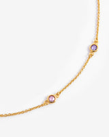 Multicolour Bezel Stone Necklace - Gold