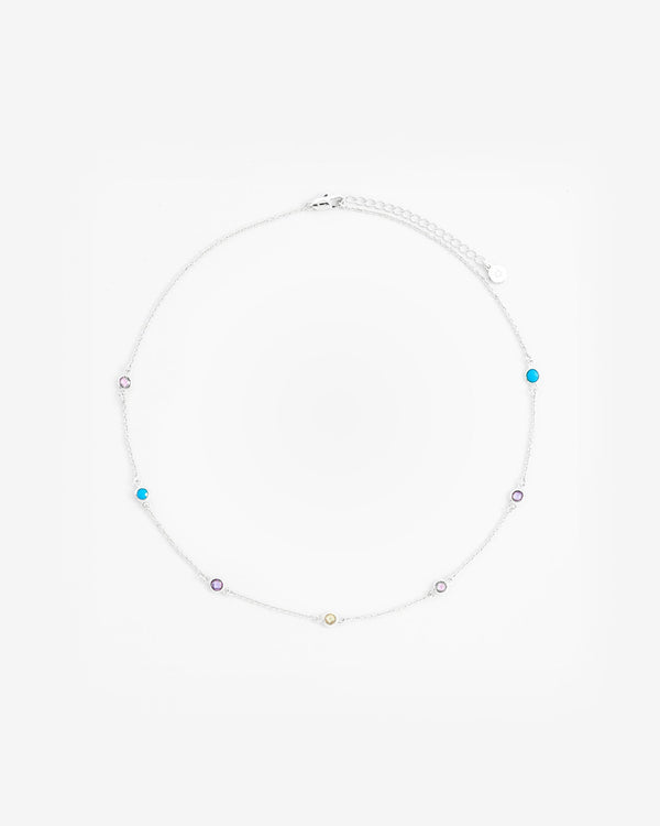 Multicolour Bezel Stone Necklace