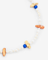 Multicoloured Mixed Pearl and Shard Necklace - Gold