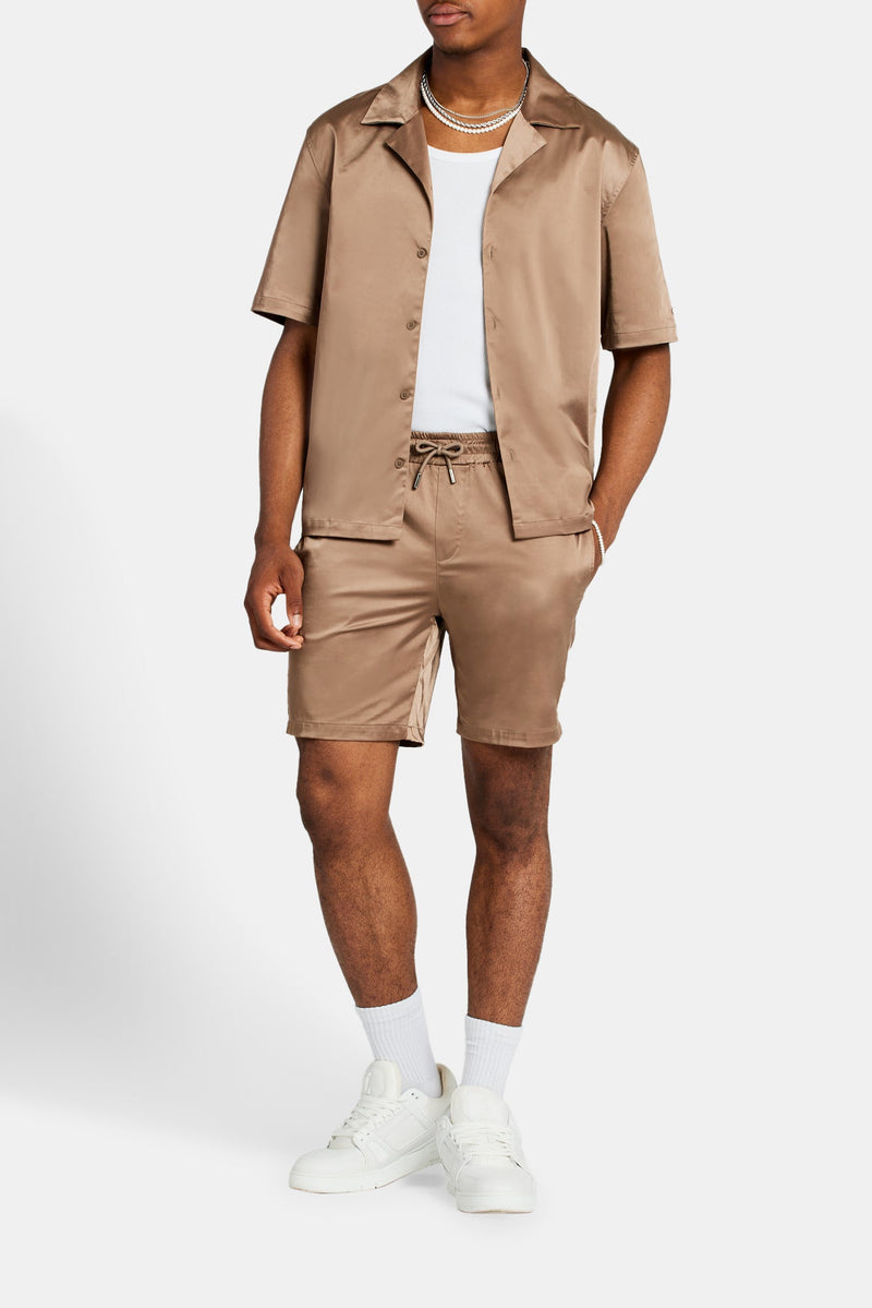 Heavyweight Satin Short - Coffee