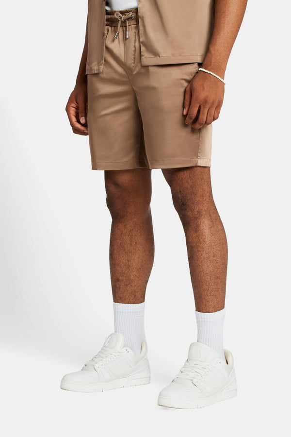 Heavyweight Satin Short - Coffee