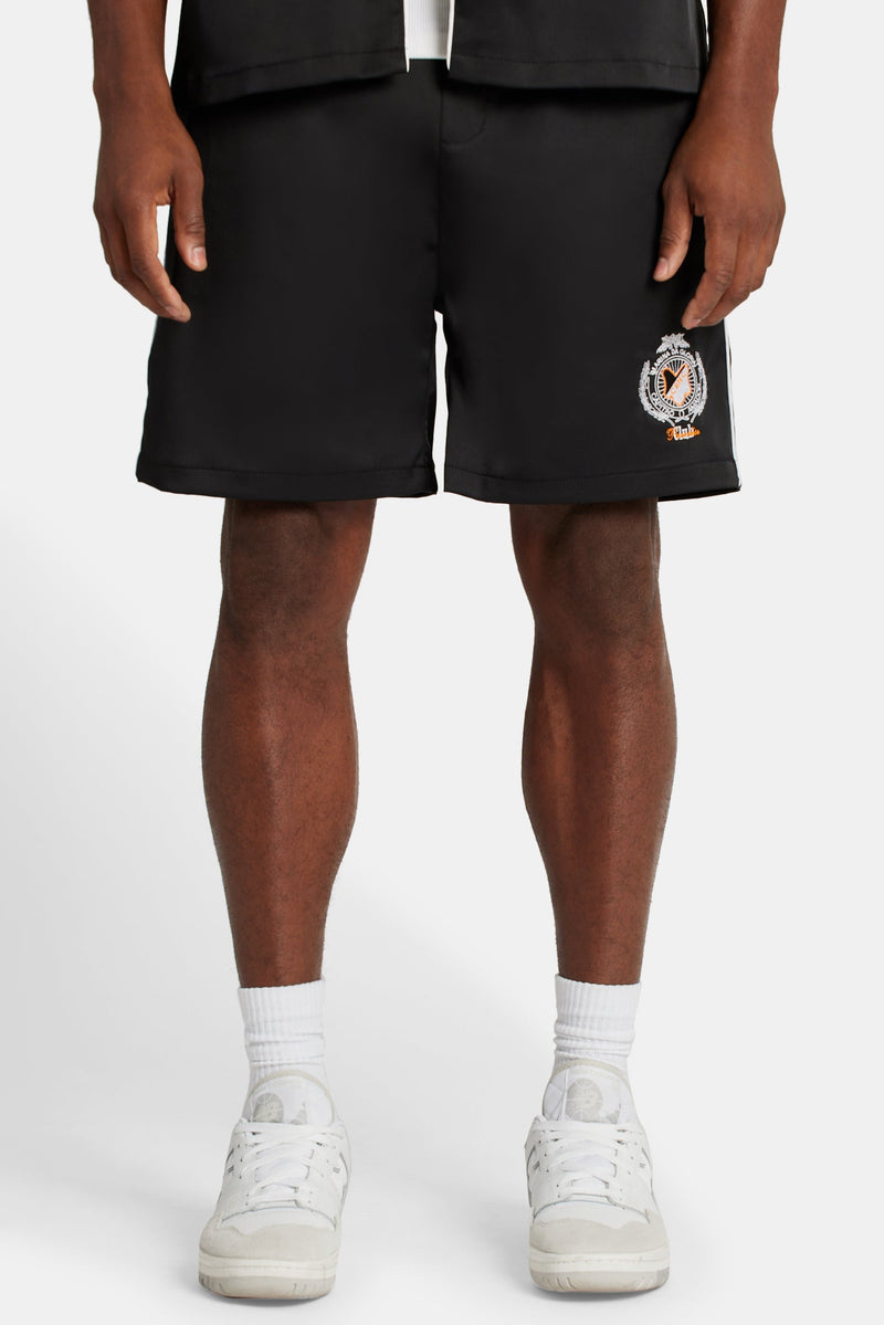 Contrast Crest Shorts - Black