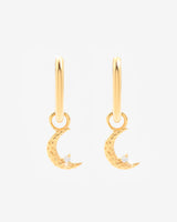 Moon Hoop Earrings - Gold