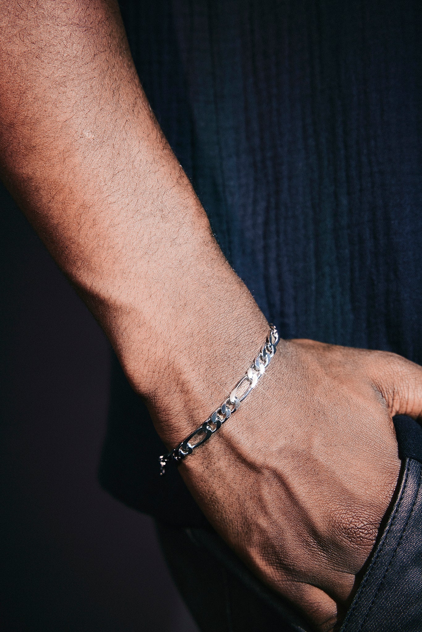 925 Sterling Silver Figaro Bracelet - 5mm – Cernucci US