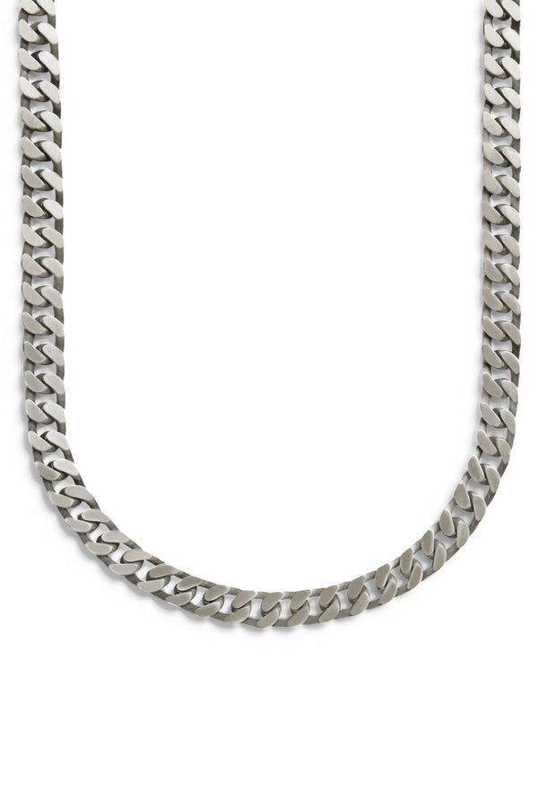 925 Sterling Silver Oxidised Flat Chunky Cuban Chain