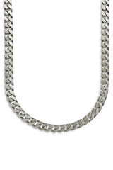 925 Sterling Silver Oxidised Flat Cuban Chain