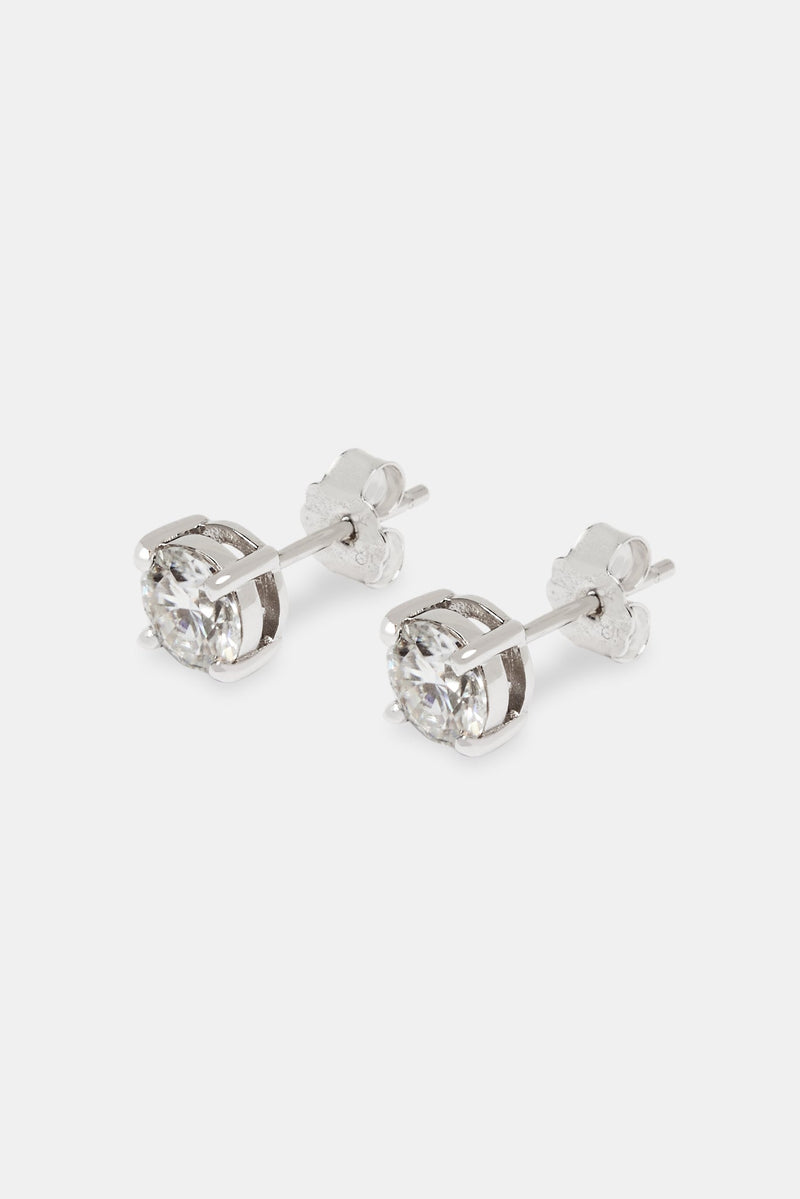 Moissanite 6mm 925 Stud Earrings