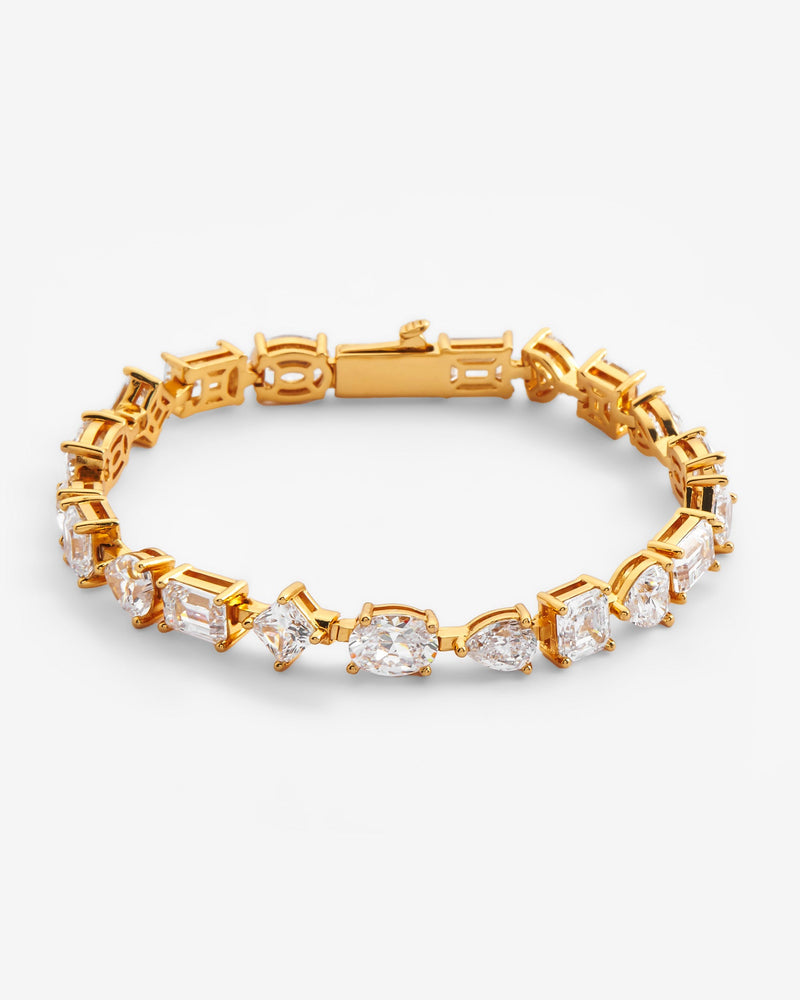 Multi Tennis Link Bracelet - Gold