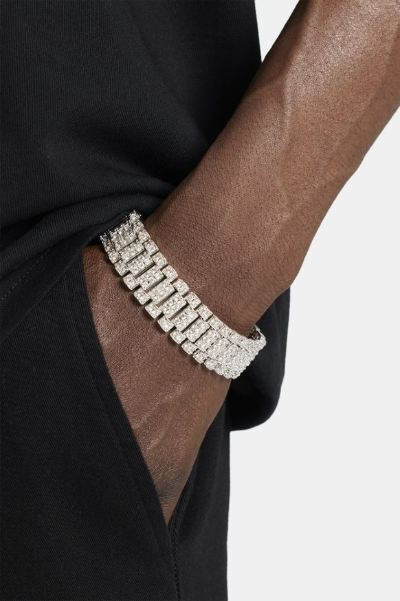 18mm Iced CZ Watch Strap Bracelet