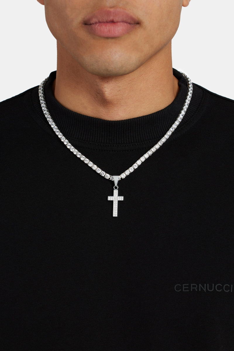 Iced CZ Cross Pendant