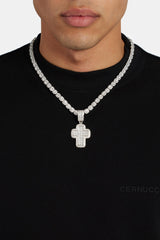 35mm Iced CZ Baguette Cross Pendant