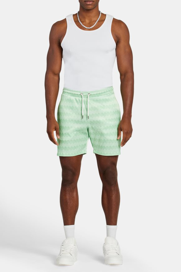 Cernucci Repeat Printed Satin Short - Lime