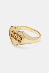 925 Polished 222 Ring - Gold