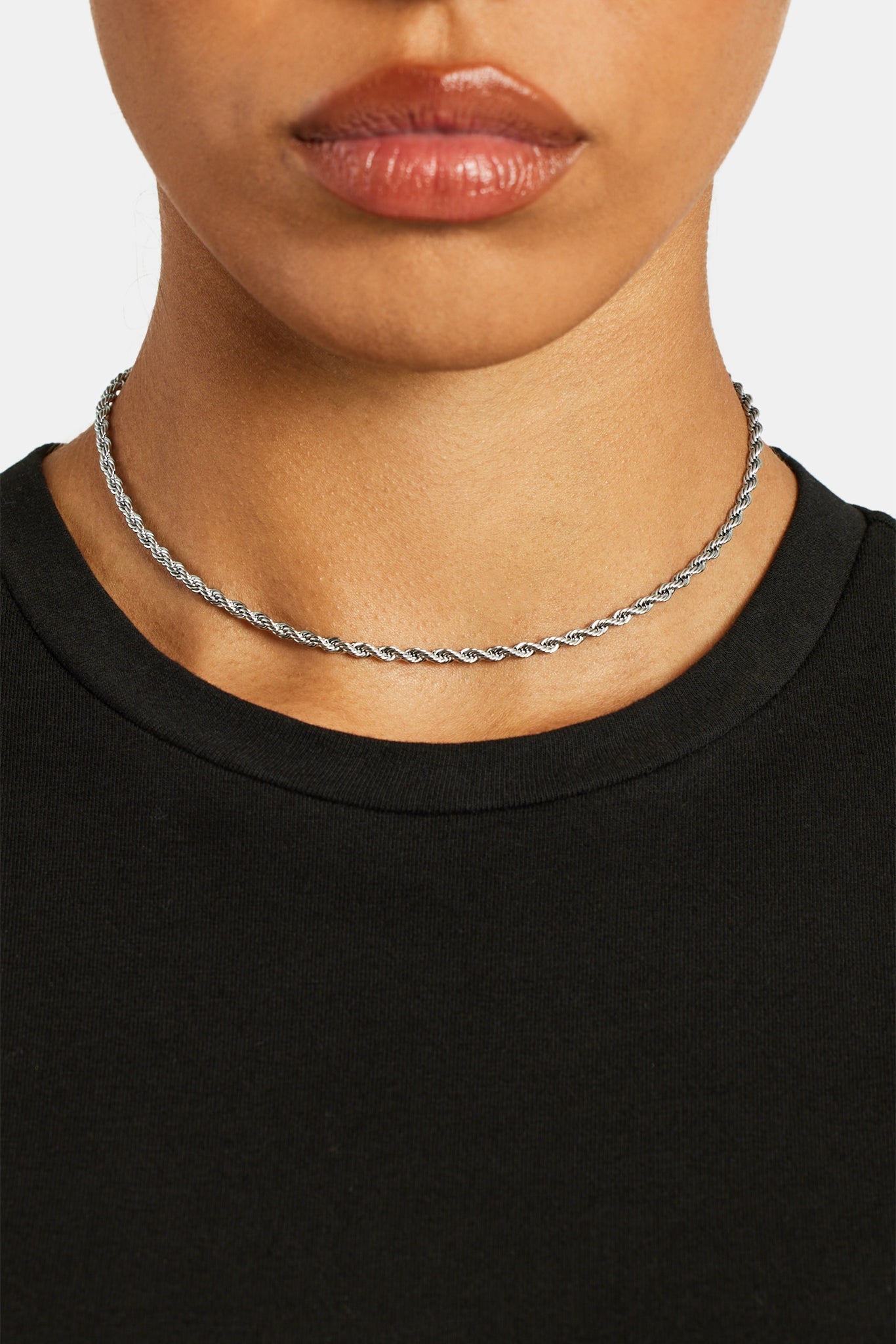 3mm Rope Choker - White Gold | Womens Chains | Shop Chokers at CERNUCCI ...