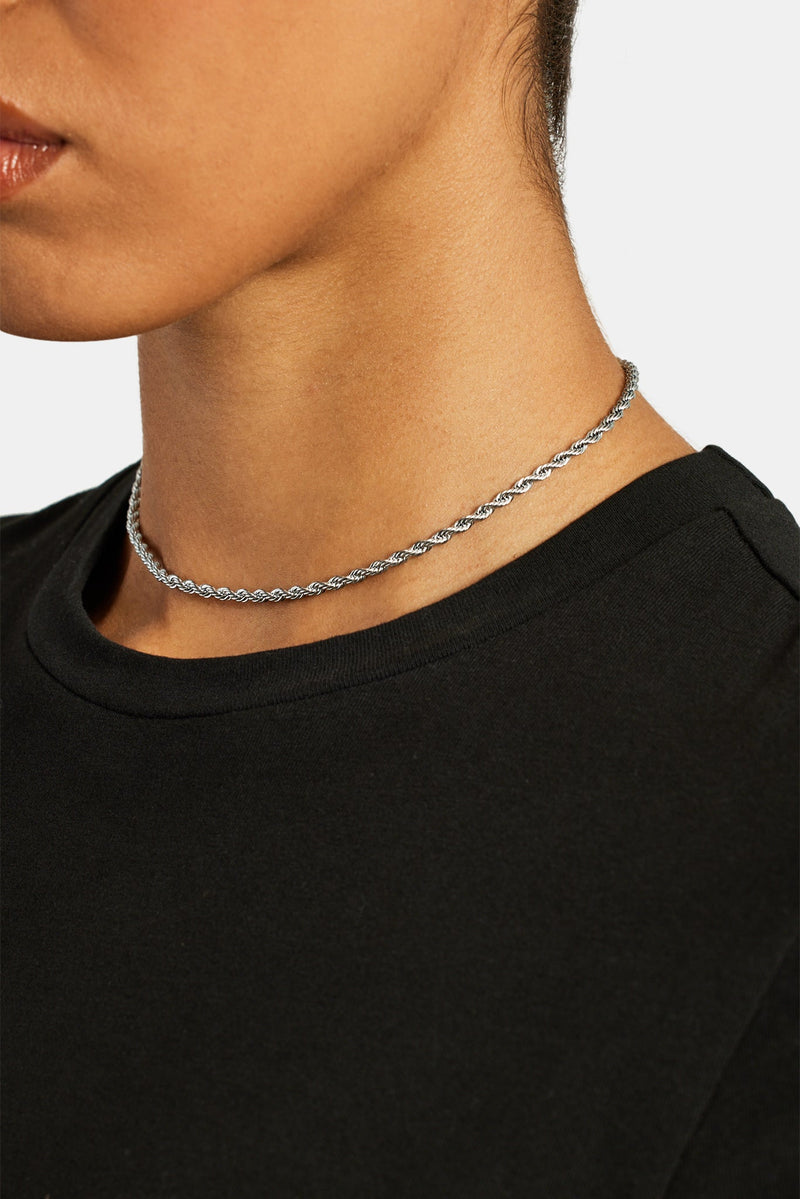 3mm Rope Choker - White Gold | Womens Chains | Shop Chokers at CERNUCCI ...