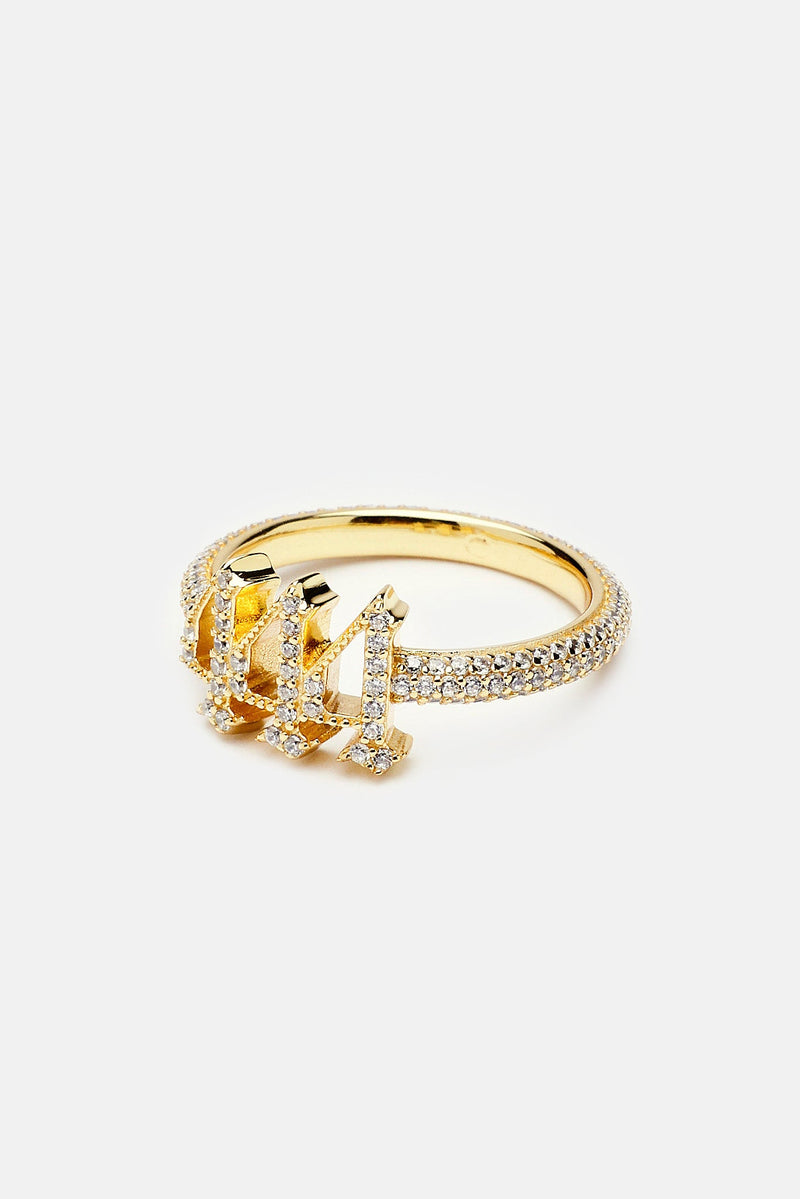 925 Iced CZ 444 Ring - Gold