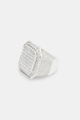 25mm 925 Iced CZ Square Signet Ring