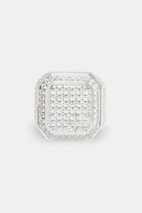 25mm 925 Iced CZ Square Signet Ring