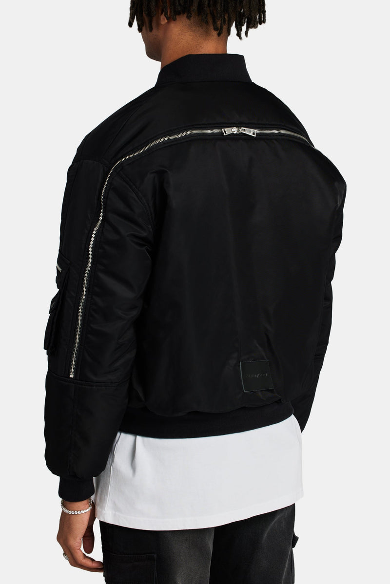 Cargo Bomber Jacket - Black