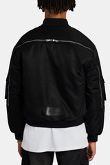 Cargo Bomber Jacket - Black